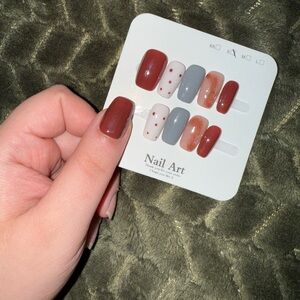 Red and Gray Nail Art Set